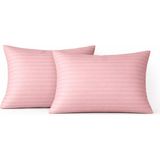 Miruza Ev Tekstil %100 Pamuk Saten Yastık Kılıfı 50*70 - Açık Pembe