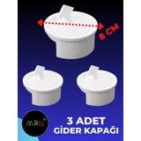 Mirvano 3 Adet, Gider Kapağı,yer Süzgeci, Izgarası Plastik Gider Kapağı Beyaz