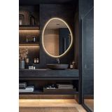 Mirze Life 80x60cm Gün Işığı Ledli Dekoratif Banyo Aynası, Led Aydınlatmalı Lavabo Aynası, Estetik Tasarım