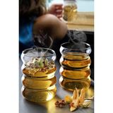 Mis Kitchen 2 Adet 300 ml Cam Şerit Şeklinde Isıya Dayanıklı Bardak | 2 Adet Cam Pipetli Soğuk Kahve ve Kokteyl Bardağı