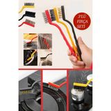 Mis Kitchen 3 Lü Set Ocak Fırın Izgara Temizliği Tel Pas Sökme Fırçası - Yağ Temizleme Fırçası Seti - Renkli