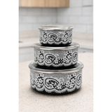 Mis Kitchen 3’lü Emaye Saklama Kabı Seti Kapaklı Mutfak Saklama Kabı Gıda Saklama Kabı 14-16-18 cm