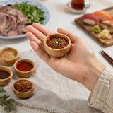 MİS KİTCHEN 6 Adet Bambu Mini Sosluk & Reçellik Seti - Dekoratif Mutfak Sunum Ürünü