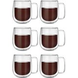 Mis Kitchen 6 Adet Çift Cidarlı Kahve Kupası Nescafe, Latte, Filtre Kahve, Bitki Çayı Kupası 250 ml - Beyaz