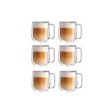 MİS KİTCHEN 6‘LI Çift Cidarlı İki Katmanlı Borosilikat Cam Bardak, Yalıtımlı 350 ml Cappuccino Latte Kahve Kupası ne