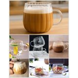 Mis Kitchen 8’li Şeffaf Cam Bardak Seti – Oluklu Desenli, Modern Kahve ve Çay Sunum Bardakları - 8 Adet - 400 ml