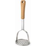 Mis Kitchen Bambu Saplı Paslanmaz Çelik Patates Ezici – Ergonomik Tutma Saplı Dayanıklı Patates Püresi Ezici - 1