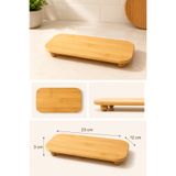 MİS KİTCHEN Bambu Yağdanlık Altı Ayaklı Sunumluk Mini Tepsi Mutfak Düzenleyici 23x12 cm
