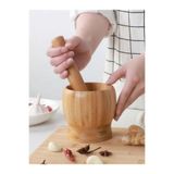 MİS KİTCHEN Doğal Bambu Sarımsak Ezeceği - Ahşap Ağaç Havan Sarımsak Döveceği