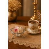 MİS KİTCHEN Gümüş Metal Ayaklı Cam Lokumluk Kahve Yanı Mini İkramlık Sunumluk 6’lı Set