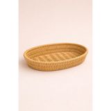 Mis Kitchen Oval Hasır Rattan Ekmek Sepeti–dekoratif Sunum Sepeti | Çok Amaçlı Mutfak ve Masa Sepeti 28 x 20 cm - Kahverengi