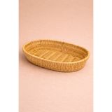 MİS KİTCHEN Oval Hasır Rattan Ekmek Sepeti–Dekoratif Sunum Sepeti | Çok Amaçlı Mutfak ve Masa Sepeti 28 x 20 cm