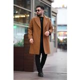 MİS MODA Erkek Oversize Kışlık Uzun Kaşe Kaban