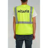 Misafir Baskılı Reflektörlü Ikaz Yeleği 10 Adet Sarı Renk - XL