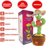 Misan Konuşan Dans Eden Müzikli Işıklı Peluş Kaktüs Oyuncak - Yeşil