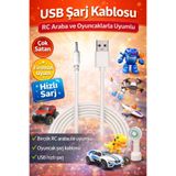 misan USB Oyuncak Şarj Kablosu – RC Araba, Drone, Robot ve Uzaktan Kumandalı Oyuncaklar ile Uyumlu USB Şarj Kablosu