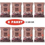 Miscafe Türk Kahvesi, Taş Değirmende Öğütülmüş, %100 Arabica, 100 Gr. (8 Paket)