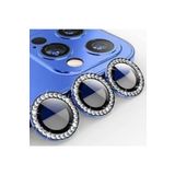 Miscase Iphone 11 Pro Max Taşlı Kamera Lens Koruyucu Çerçeveli Koruyucu - Mavi