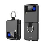 Miscase Samsung Z Flip 3 Yüzüklü Standlı Mat Kılıf&kapak - Siyah - Samsung Galaxy Z Flip
