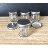Misda Store - 10 Adet 40 cc Cam Kavanoz - Gümüş Kapak - Hediyelik, Hobi, Düğün, Nişan-Mini Kavanoz