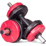Misda Store 16 kg Dambıl Seti Kırmızı-Siyah 6 In 1 Fitness Set