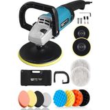 Misda Store 1600 Watt Polisaj Makinesi Seti 12 Parça Pasta Cila Seti 6 Kademeli Devir Ayarı