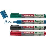 Misda Store 28 Ecoline Beyaz Yazı Tahtası Kalemi, 4'lü Set, Karışık Renkler, Yuvarlak Uç, Yeniden Doldurulabilir
