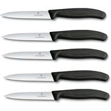 Misda Store 5 Parçalı Sebze Bıçağı Seti Swiss Classic Siyah — 10 cm Tırtıklı Kenarlı — Domates Bıçağı