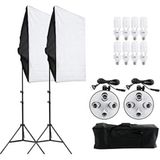 Misda Store 50X70CM 4 Duylu Softbox Sürekli Işık,fotoğraf,video,youtuber Kit Ikili Strobist Set
