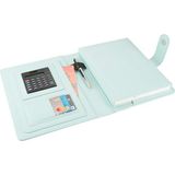 Misda Store 5248 Ajanda Tarihsiz Çizgili 17 x 24 cm Ajanda/defter Hesap Makineli Suni Deri Organizer, Su Yeşili