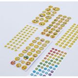 Misda Store 6 Adet Karışık Kabartmalı Yapışkan Sticker, Şekilli Gülen Yüzler