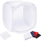 Misda Store 60 x 60 cm Fotoğraf Stüdyosu Kayıt Çadırı Işık Küpü Difüzyon Yumuşak Kutu Seti 4 Renkli Arka Planlı (Kırmızı Koyu Mavi Siyah Beyaz) Fotoğraf Için