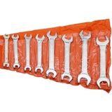 Misda Store 8 Parça Anahtar Takımı Seti Ağzı Açık Çift Taraflı 6-22MM 6X7-8X9-10X11-12X13-14X15-16X17-18X19-20X22 Araba Motorsiklet Bisiklet Tamiri Somun Sıkma Aparatı