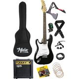 Misda Store Age-45 Solak Elektro Gitar Seti Amfili ve Full Aksesuar White Black