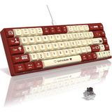 Misda Store AK680 Kahverengi Switch Hot-Swap Kablolu Klavye Rainbow Light Type C Kablolu (Kahverengi Switch)