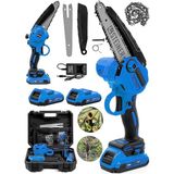 Misda Store Alman 198 Vf 10 Ah 25 cm Bakır Sargılı Akülü Dal Kesme Budama Testere Bıçkı Makinesi Mavi