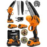 Misda Store Alman 198 Vf 10 Ah 25 cm Bakır Sargılı Akülü Dal Kesme Budama Testere Bıçkı Makinesi Turuncu