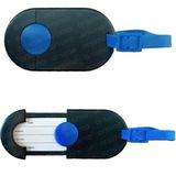 Misda Store Amaçlı Isimlikli Bavul Valiz Etiketi, 10 cm x 5.5 Cm, Siyah-Mavi