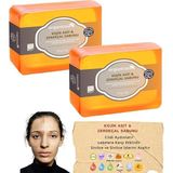 Misda Store Asit & Zerdeçal Sabunu 2 Adet x 140 gr Leke ve Sivilce Karşıtı Kojic Acid - Kolajen - Aha Bha - C Vitamini - Hyaluronic Acid - Shea Butter Yağı Içerikli Aydınlatıcı Sabun