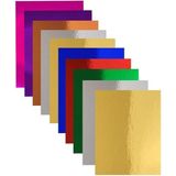 Misda Store Aynalı Fon Kartonu A4 10 Renk 20X30 cm 1 Paket Okul Sınıf Dekoratif Pırıltılı Folyo Kağıt