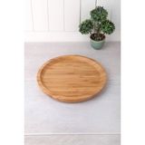 Misda Store Bambu Lüx Yuvarlak Servis 20 * 20CM, Bambu Sunumluk & Çerezlik Yuvarlak Sunum Tabağı, Bambu Yuvarlak Sunum Tabağı