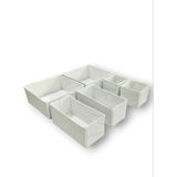 Misda Store Beyaz Çekmece Içi Düzenleyici Organizer Set - Çok Amaçlı Dolap Içi Kutu Seti