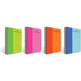 Misda Store Bicolor Spiralli Defter, A4, 80 Yaprak, 70G Kağıt, Çizgili, Dayanıklı Pp Kapak, Asorti Renkler, Kullanışlı ve Şık Tasarım, Tekli Paket