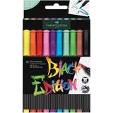 Misda Store Black Edition Keçeli Kalem Fırça Uç 10’lu, Parlak Renkler, Yazım ve Boyama Için Uygun, Yumuşak ve Esnek Uç