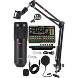 Misda Store BM800 Live Platinium Set Efektli Ses Kartı Mikrofon Stand Kayıt Canlı Yayın Seti (Pc ve Telefon)