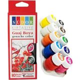 Misda Store Boya 10 Renk x 20 ml Su Bazlı Tüp 1 Paket Südor Guaj Boya Seti Şişe Içerisinde 10 Lu