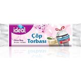 Misda Store Büzgülü Beyaz Sabun Kokulu Orta Boy Çöp Torbası 10'lu 50X60 Cm, Sızdırmaz & Dayanıklı, Kolay Bağlanabilir, Geri Dönüştürülebilir Çöp Poşeti, Ofis, Restoran, Market, Okul, Bahçe, Mağaza, Fabrika