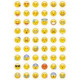 Misda Store cm 54 Adet Yuvarlak Emoji Sticker Etiket Laptop Defter Kutu Hediye Paketleme Parti Hediyeleri