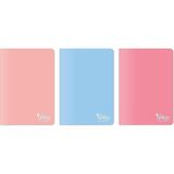 Misda Store Colors A4 80 Yaprak Çizgili Defter 3'lü Paket, Somon, Pembe, Mavi