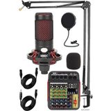 Misda Store Cxn-30 Paket-5 5 Kanal Stüdyo Kayıt Mikserli Condenser Mikrofon Stand Seti